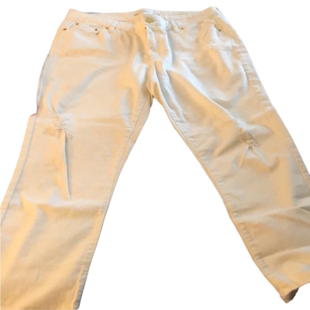 Micheal Kors size 14  creamy white cropped skinny lightweight jeans